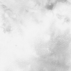 Silver with gray ink and watercolor texture on white paper background. Paint leaks and ombre effects. Hand painted abstract image.