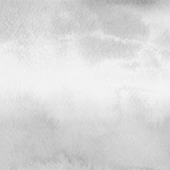 Silver with gray ink and watercolor texture on white paper background. Paint leaks and ombre effects. Hand painted abstract image. © artistmef