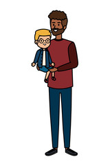 young african father with son characters