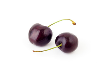 fresh cherries ,red cherry fruit  isolated on a white background