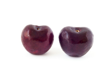 fresh cherries ,red cherry fruit  isolated on a white background