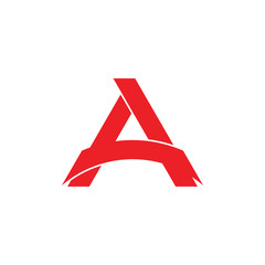 letter a linked overlapping ribbon logo vector