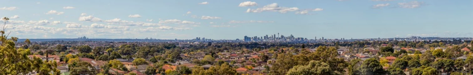 Poster Sydney City Skyline and Suburbs Panorama from South West, Hurstville © Peter