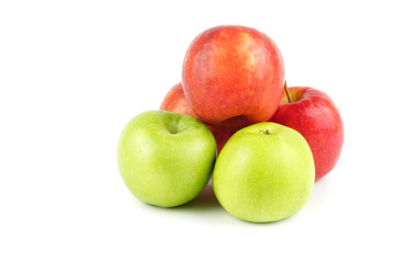 Mix apple fruit Green,red isolated on white background