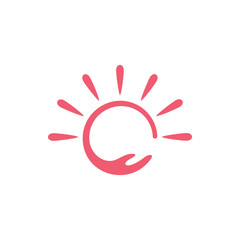 shine wavy sun rays logo vector