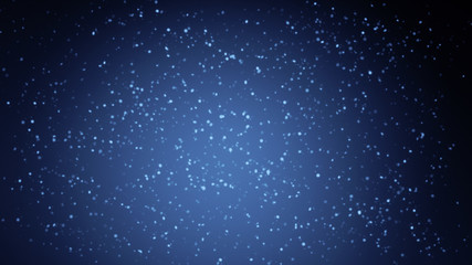 First falling snow texture on blue background.