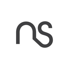 letter ns simple linked line logo vector