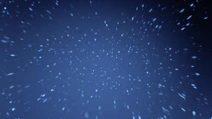 First falling snow texture on blue background.