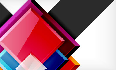 Bright colorful square shape blocks geometrical background