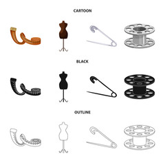 Vector design of craft and handcraft logo. Set of craft and industry stock symbol for web.