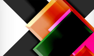 Bright colorful square shape blocks geometrical background