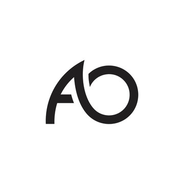 letters ao simple curves geometric line logo vector