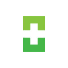 Obraz premium simple square geometric plus medical logo vector