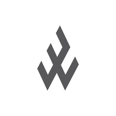 abstract letter w simple geometric line logo