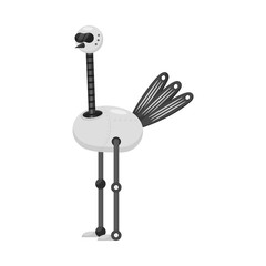 Isolated object of ostrich and race sign. Collection of ostrich and bird stock vector illustration.