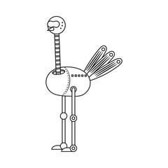 Isolated object of ostrich and race symbol. Collection of ostrich and bird stock symbol for web.