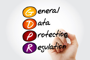 GDPR - General Data Protection Regulation acronym with marker, technology concept background
