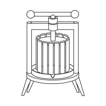 black and white wine press machine clip art preview