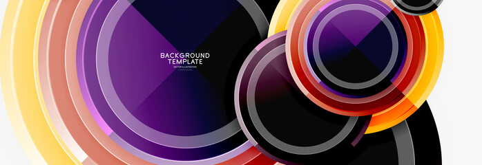 Obraz premium Circle geometric abstract background template for web banner, business presentation, branding, wallpaper