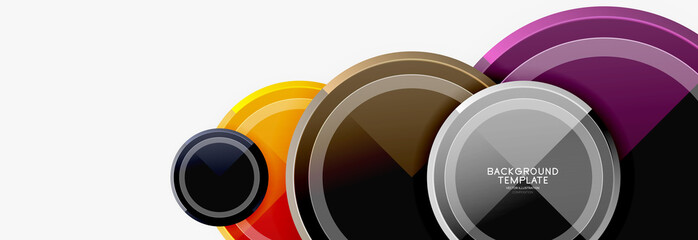 Abstract round geometric shapes, modern circles background