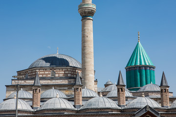 Fototapeta na wymiar Mevlana Tomb and Mosque in Konya City.