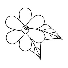 beautiful flower with leafs decoration