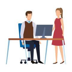 business couple in the workplace