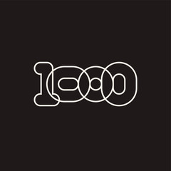 One thousand, mono line. Four rounded figures.