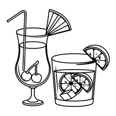 Fototapeta na wymiar alcoholic drinks beverages cartoon