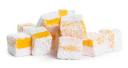 Tasty Turkish delight isolated on white