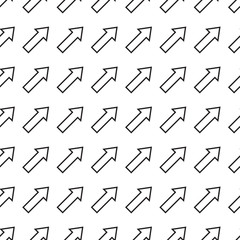 Arrows seamless pattern. Sketch design symbols. Black and white vector illustration.