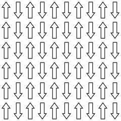 Arrows seamless pattern. Sketch design symbols. Black and white vector illustration.
