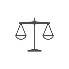 Balance scale icon. Vector illustration, flat design.