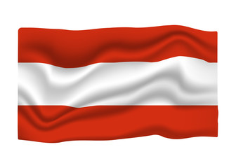Fototapeta na wymiar Austria Flag Icon. National Flag Banner. Cartoon Vector illustration