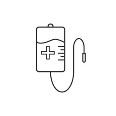 Blood bag icon. Vector illustration, flat design.