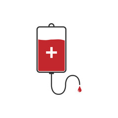 Fototapeta premium Blood bag icon. Vector illustration, flat design.