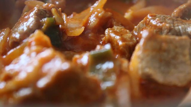 Beef stew cooking 