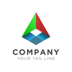 Fototapeta premium illustration of triangle logo concept