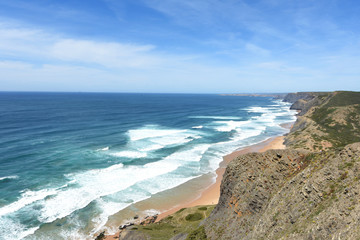 seascape from the viewpoint of Castelejo, (view of Cordoama beach), Vila do Bispo, Algarve, Portugal