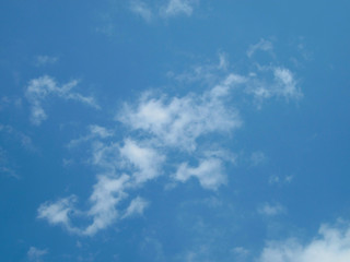 Blue sky with white clouds. Clear day time view background