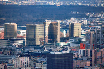 panorama of modern Paris architecture 