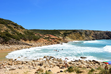 Fototapeta na wymiar Zavial beach, Vila do Bispo, Algarve, Portugal