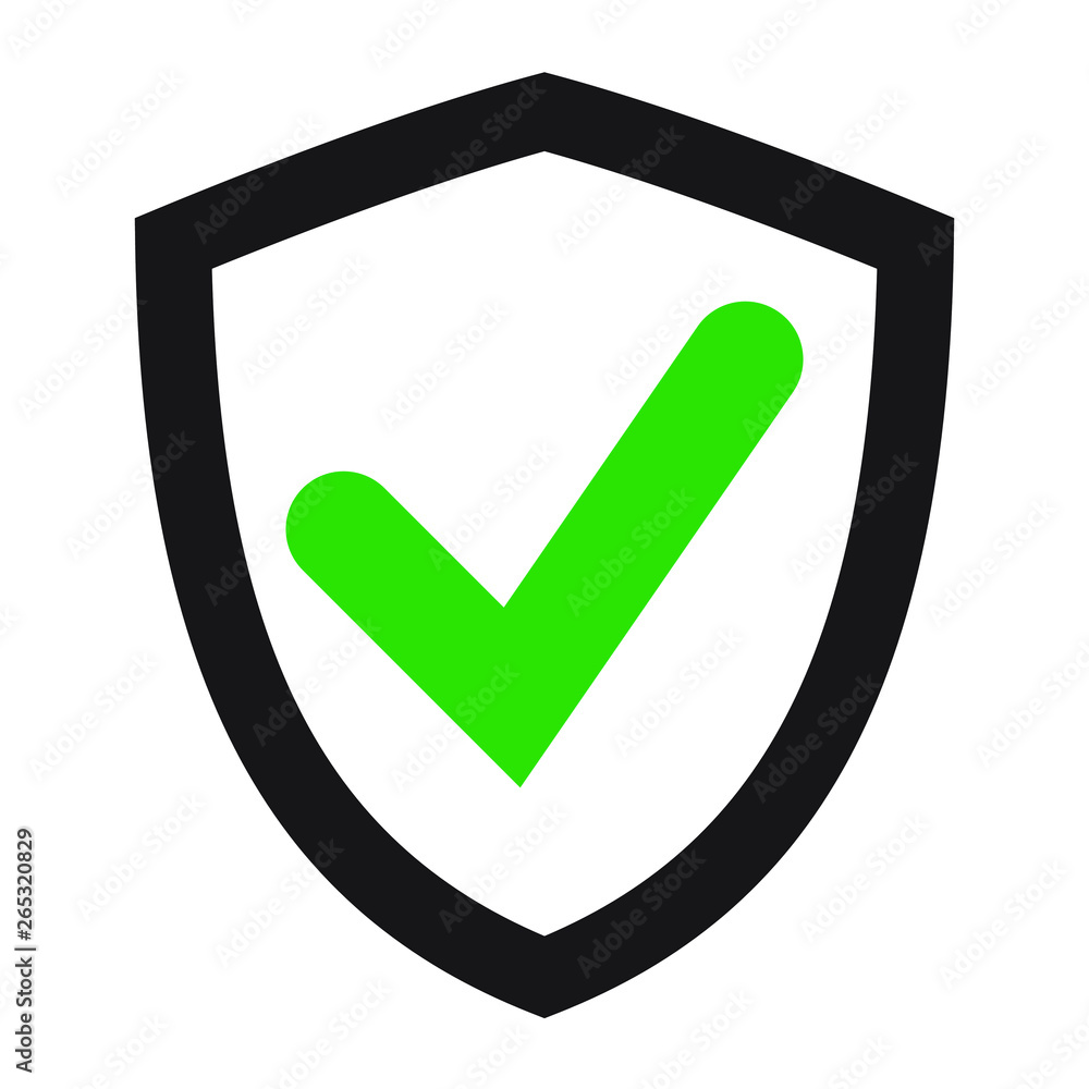 Poster protect shield flat icon vector. encrypted symbol icon