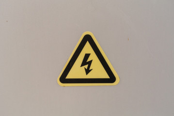 high voltage sign on white background