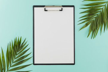 Flat lay concept of clipboard