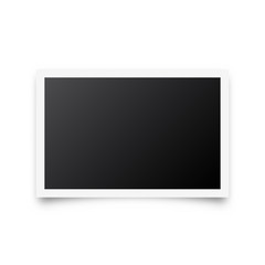 Photo card frame,film. Retro vintage photograph with shadow. Digital snapshot image. Photography art. Template or mockup for design. Vector illustration.