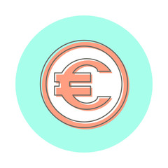 Obraz premium Icon euro money sign. Line logo style, website design element