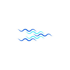 Water Wave Icon Logo Design Template for green technology business plumbing wind company with modern high end look