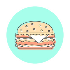 Icon burger. Line logo style, website design element