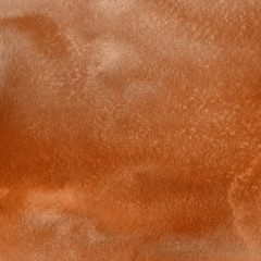 Orange with brown ink and watercolor textures on white paper background. Paint leaks and ombre effects. Hand painted abstract image.